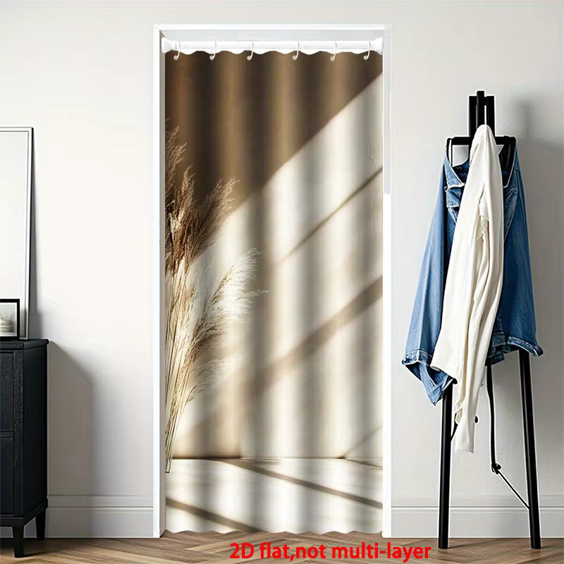 VIKAMA Sichtschutz-Türvorhang mit 2D-Flachdruck in Beige für Wohnzimmer und Eingangsbereich - Bild 2
