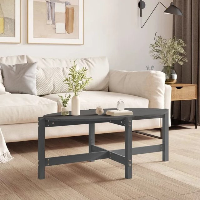 vidaXL Couchtisch aus Kiefer Massivholz in Grau B/T/H: 118 x 63 x 45 cm - Bild 1