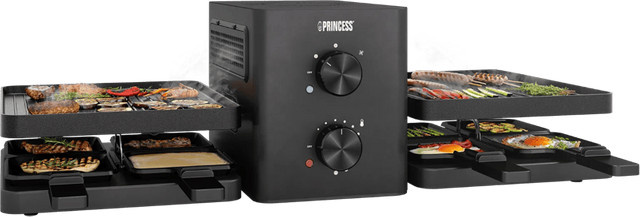 Princess Raclette Purify in Schwarz mit einstellbarem Thermostat und glatter Platte - Bild 1