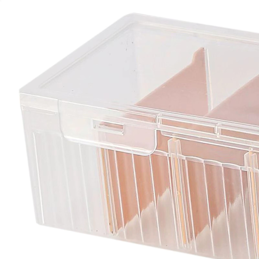 Transparente Kunststoff-Organisationsbox mit Deckel und verstellbaren Trennwänden in Grün - Bild 1