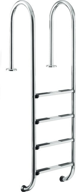 Summer Fun Tiefbeckenleiter aus Edelstahl in Silber, 4-stufig, Höhe: 150 cm - Bild 1