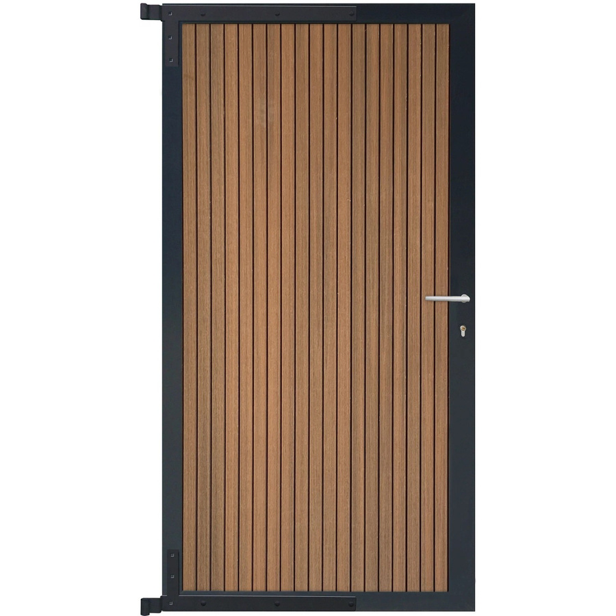 GartenLand Steckzauntor Shadowline Vertikal aus WPC und Aluminium in Mahagoni und Anthrazit, Breite: 90 cm, Höhe: 175 cm - Bild 2