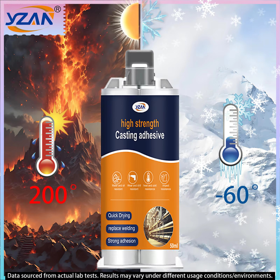 YZAN Epoxidharz-AB-Kleber transparent, hochfester und wasserfester Schnellkleber für Holz, Kunststoff und Metall, 50 ml - Bild 2