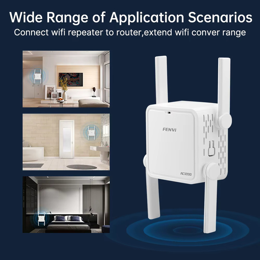 FENVI AC1200R Dual-Band WLAN-Repeater 1200Mbps Wi-Fi Signalverstärker 2,4GHz & 5GHz in Weiß - Bild 5