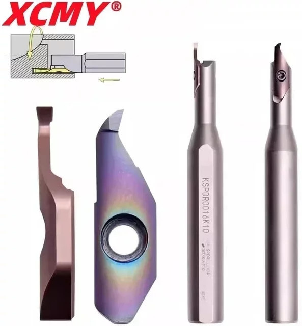 XCMY Wolframkarbid-Einsatzhalter für Endflächennuten mit Cutter für CNC-Drehmaschinen in Silber - Bild 1