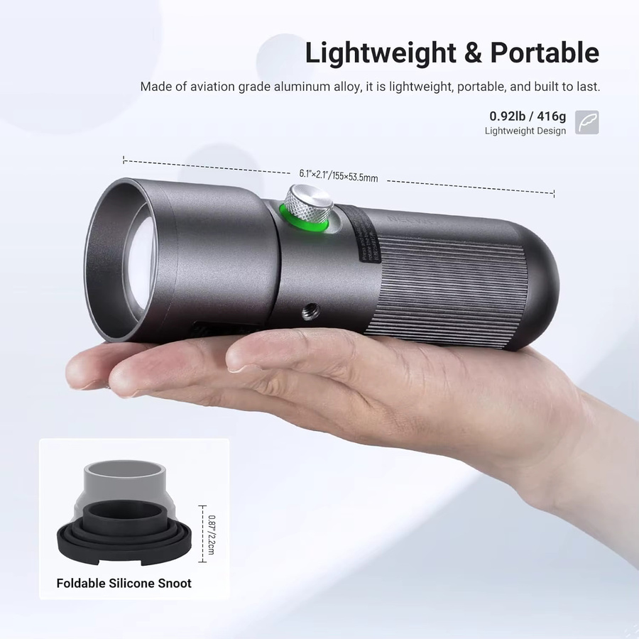 NEEWER Basics FL10 RGB-Taschenlampe mit Stativ, Tragbares LED-Spotlight in Schwarz mit 7500mAh, 10W, CRI95+ und 20 Gobo-Filtern für Studiobeleuchtung und Sonnenuntergang-Stimmungslicht - Bild 5