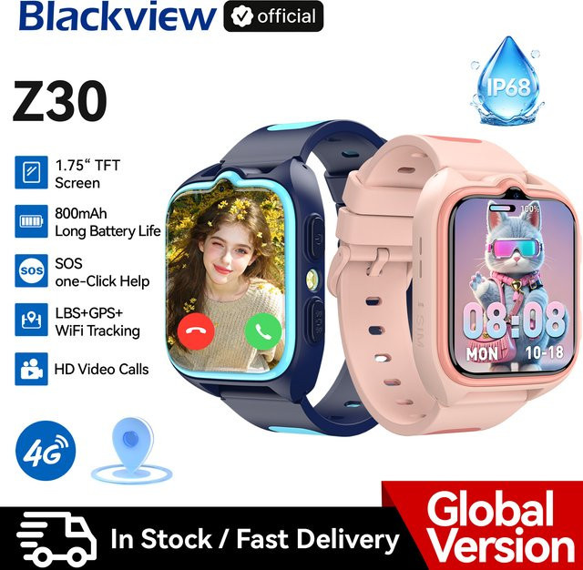 Blackview Z30 Kinder-Smartwatch in Blau mit GPS, WiFi und 4G-Videoanruf sowie dreifacher KI-Positionierung - Bild 1