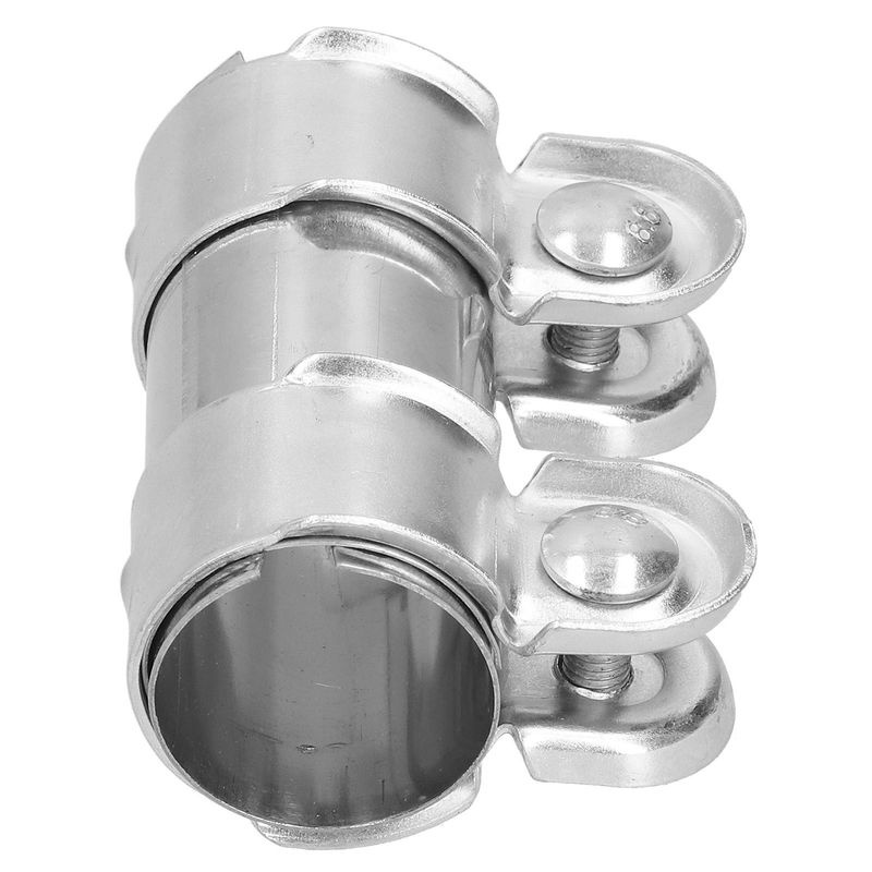 Igeteck Auspuffrohrverbinder mit Doppelklemmenhülse aus Edelstahl, Farbe: Silber, Länge: 9,4 cm - Bild 2