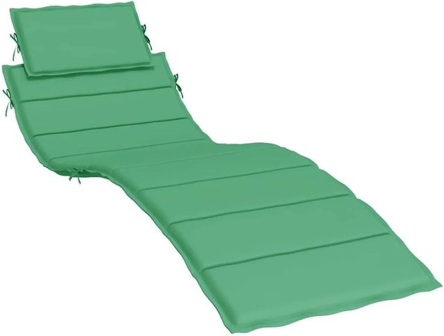 vidaXL Sonnenliegen-Auflage Grün aus wasserabweisendem und atmungsaktivem Oxford-Gewebe, B/T/H: 186 x 58 x 4 cm - Bild 1