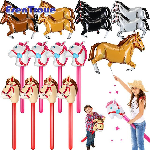 EsenTroye Aufblasbarer Einhorn- und Pferdekopf-Stick-Ballon aus PVC - Bild 1