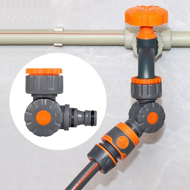 Universal-Adapter mit Gewindeanschluss und drehbarem Kugelhahn für Wasserleitungen sowie Schnellanschluss für Sanitär und Garten - Bild 1