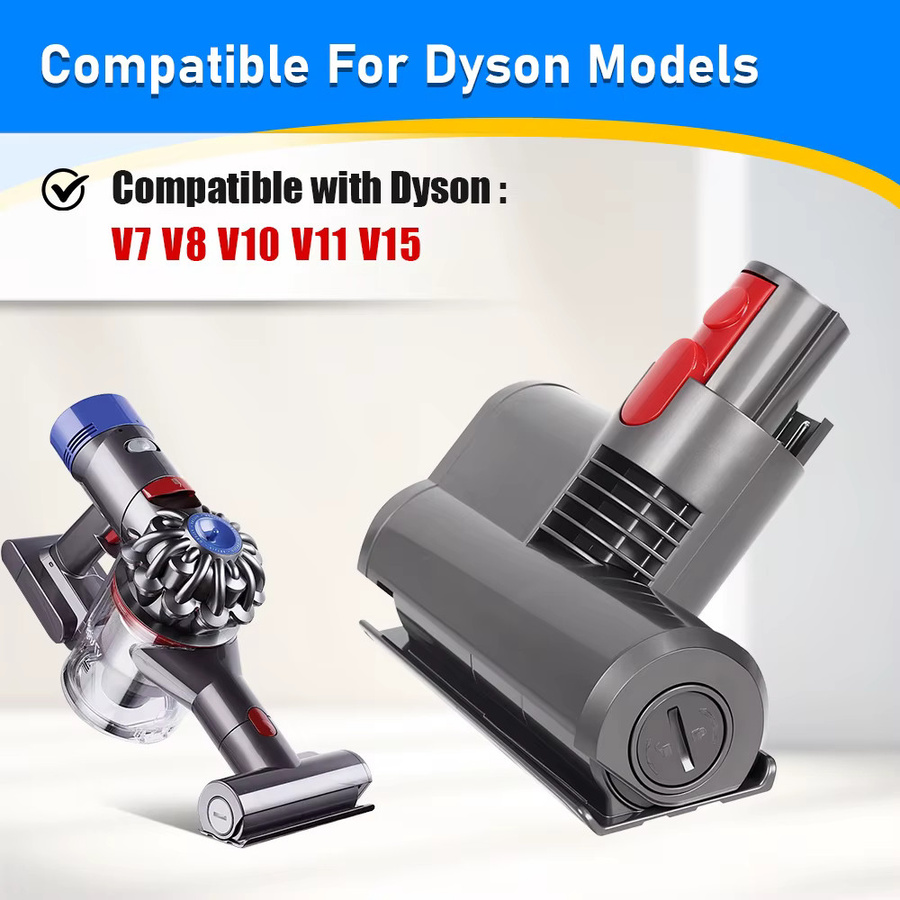 WINDNINJA Mini motorisierter Bürstenkopf für Matratzenreinigung und Milbenentfernung, kompatibel mit Dyson V7 V8 V10 V11 V15, Grau - Bild 3