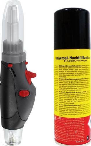 TOOLCRAFT Gaslötkolben Set in Schwarz mit 1300°C und Gasflasche inklusive Lötspitze - Bild 1