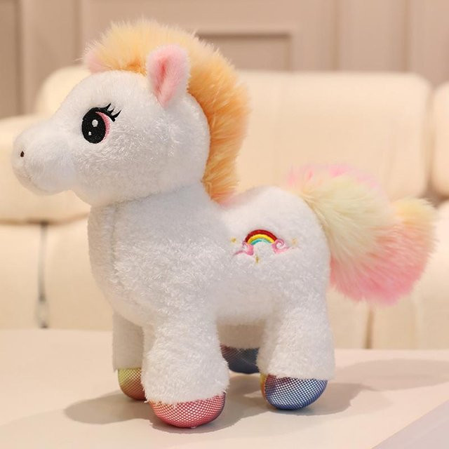 Sonnenschein und Regenbogen Pferde Plüschtiere, Einhorn, Puppe, 25cm - Bild 1