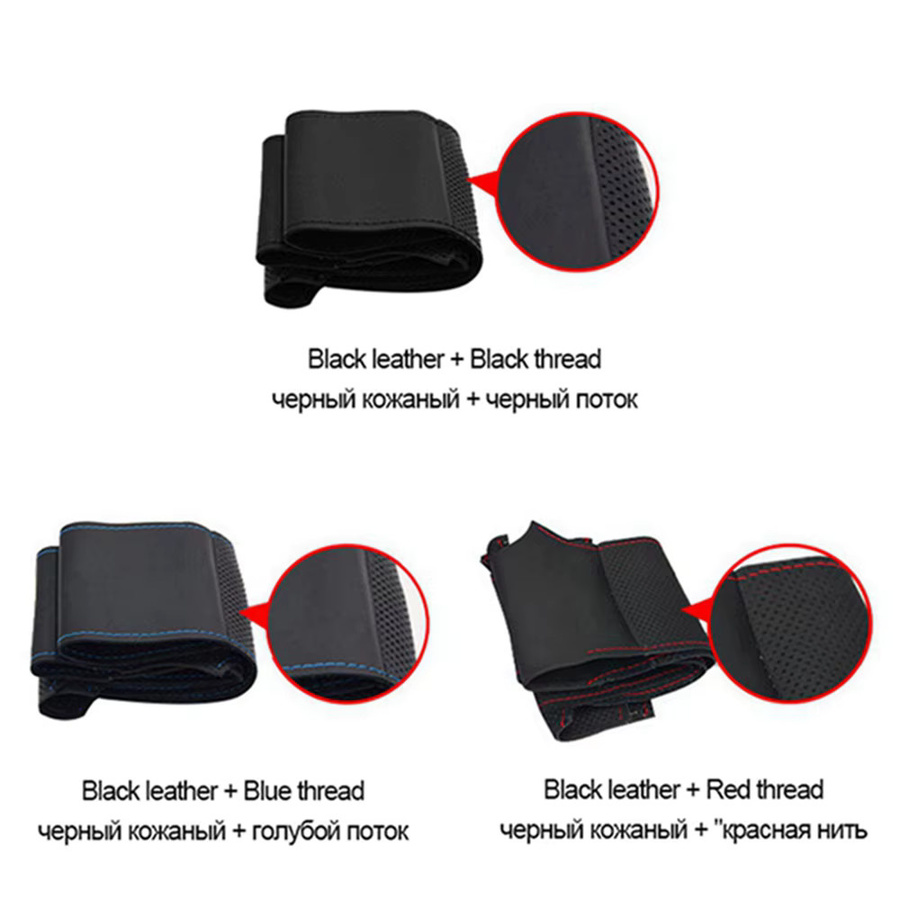GNUPME Lenkradabdeckung aus Mikrofaser-Leder für Infiniti JX35 M35 M25 M56 Q70 QX60 und Nissan Murano Pathfinder in Schwarz - Bild 4
