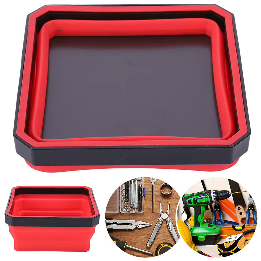 Alloet Magnetische Werkzeugschale zum Zusammenklappen, Mehrfarbiger Organizer für Schrauben und Kleinteile, 11,5 cm - Bild 2