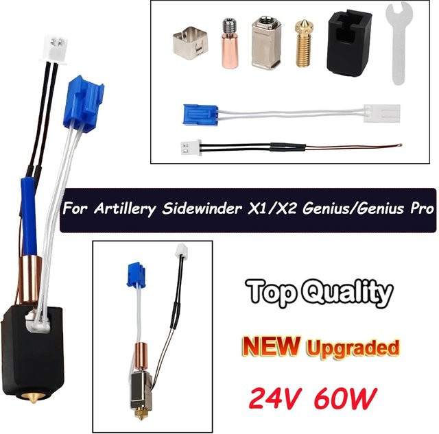 Artillery Sidewinder X2 und X1 Hotend-Upgrade Kit mit 24V 64W Heizrohr, Thermistor und Düse für FDM 3D-Drucker - Bild 1
