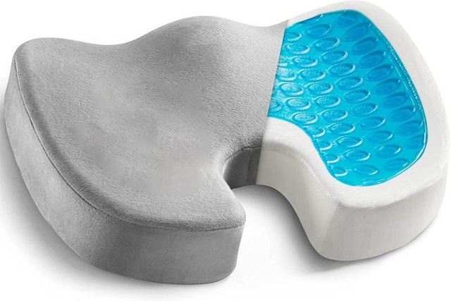 Rutschfestes Gel- und Memory-Schaum-Steißbeinkissen von Yiran Furniture in Grau, B/T: 45 x 35 cm - Bild 1