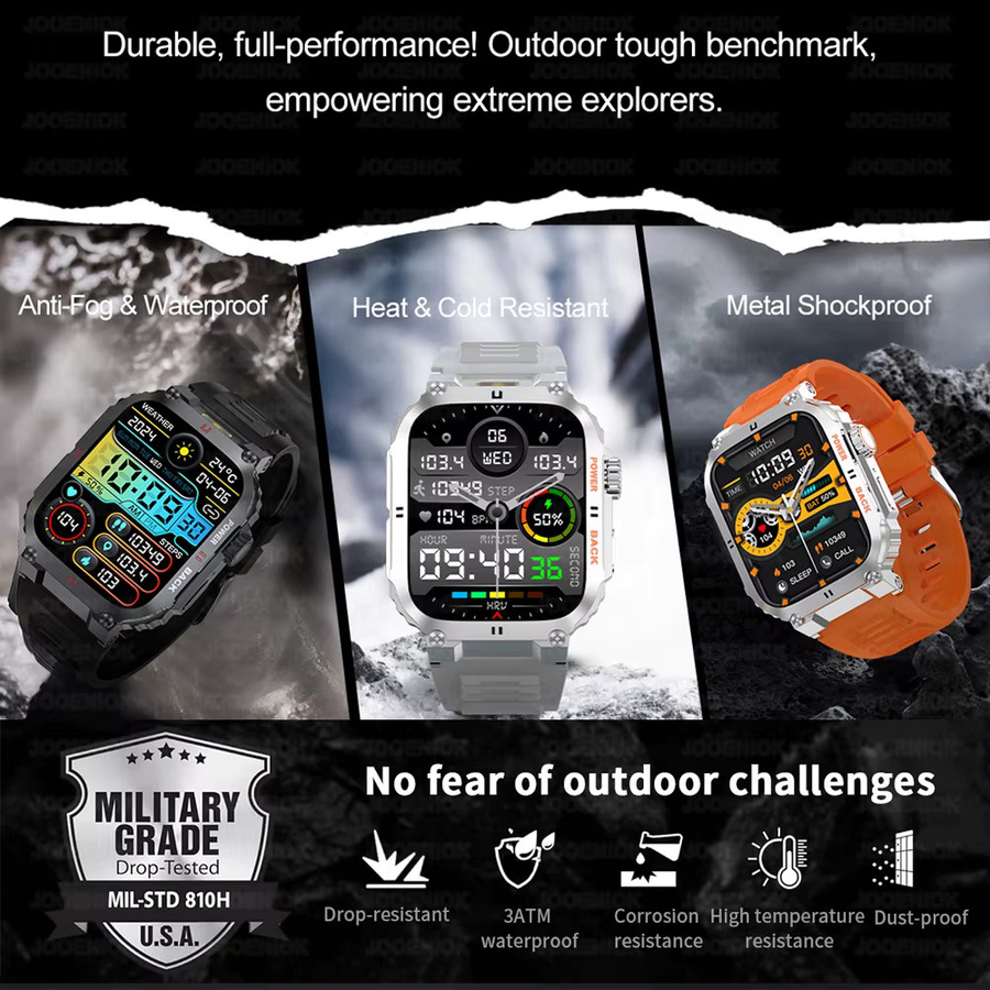 ChiBear Smartwatch, GPS, Edelstahl, Schwarz, Herren - Bild 3