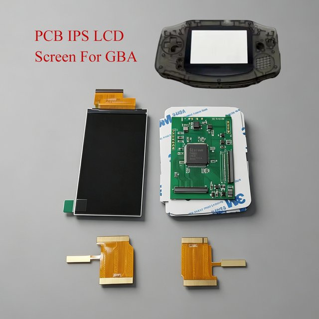 CEYYOR V5.4 Gaming IPS LCD-Bildschirm für GBA in Schwarz mit hoher Helligkeit und Warmlicht-Technologie für Retro-Gehäuse ohne Schweißen - Bild 1