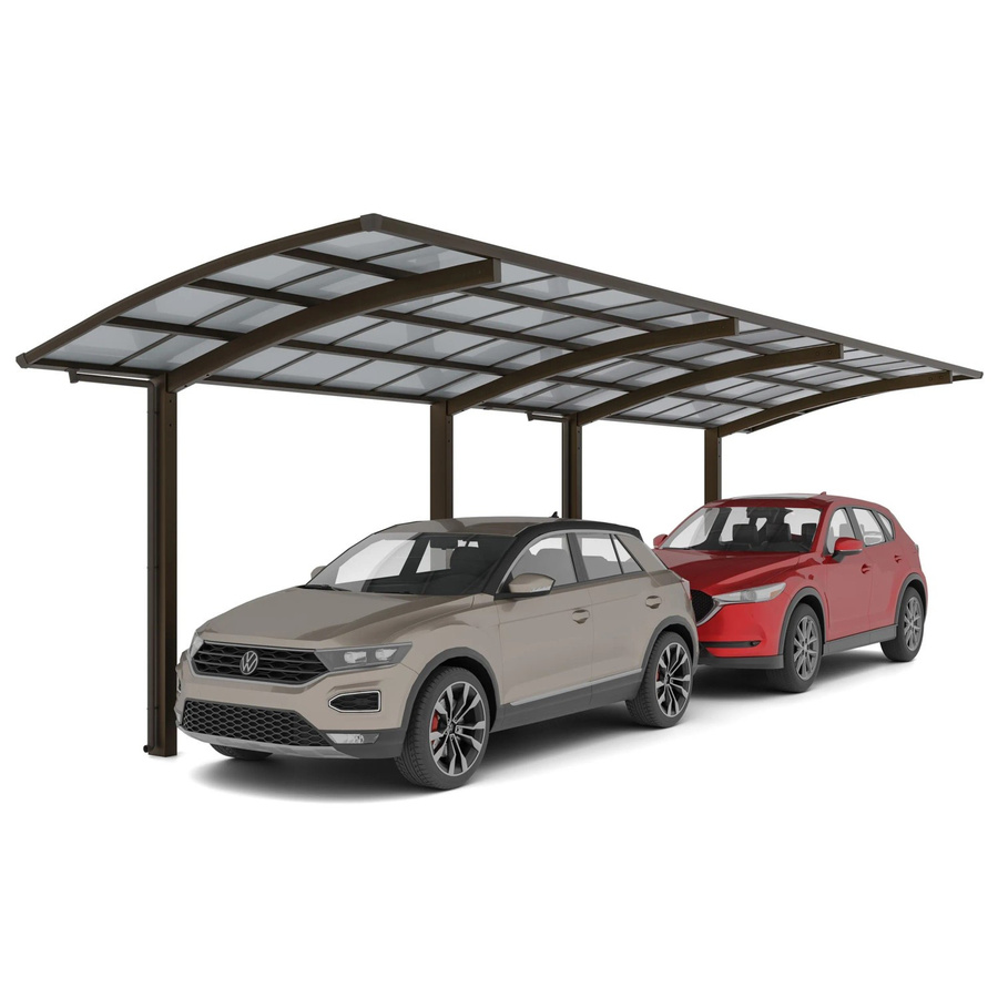 Ximax Doppelcarport Portoforte-60 Tandem in Braun mit Regenrinne und Regenfallrohr, B/T: 270,4 x 982,6 cm - Bild 2