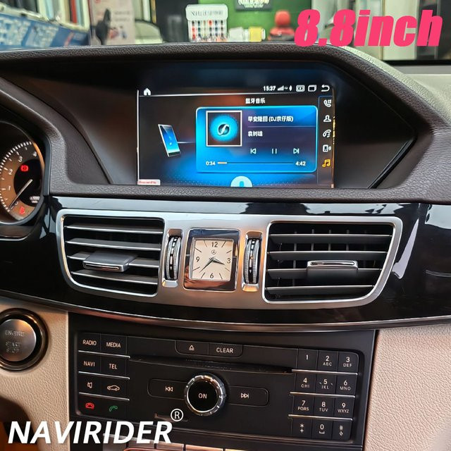 NAVIRIDER Android Multimedia Player mit 8,8 Zoll Display für Mercedes Benz E Klasse W207 W212, inklusive GPS, Bluetooth und CarPlay, Schwarz - Bild 1