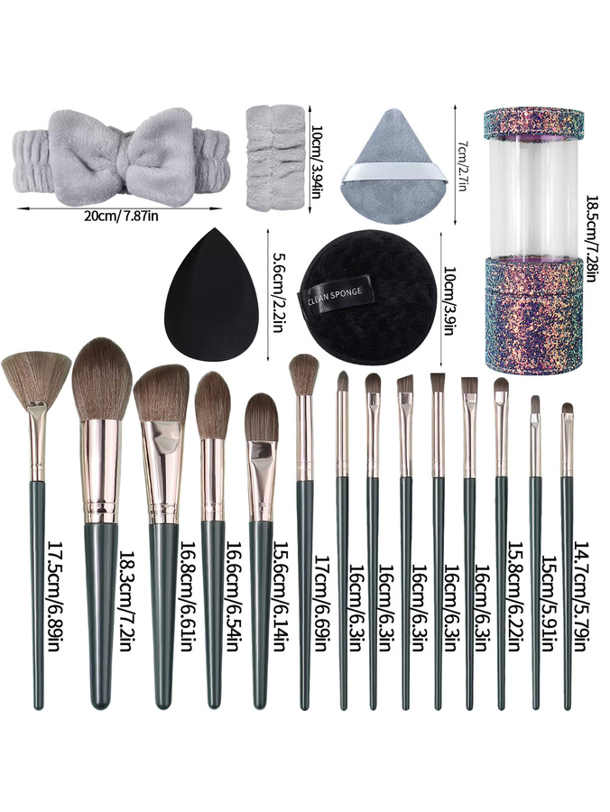 KOSSHOW Make-up-Pinsel-Set mit Haarband und Puderquasten, 21-teilig, Unisex - Bild 3