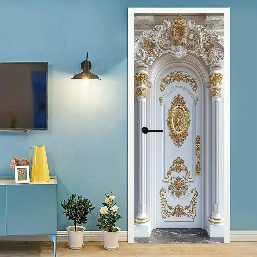 Exquisite Türdekoration Decora als eleganter Aufkleber in Gold und Weiß mit luxuriösem Design - Bild 2