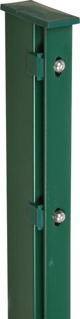 FLORAWORLD Zaunpfosten aus Stahl mit flacher Abdeckschiene in Grün, B/T/H: 6 x 4 x 240 cm - Bild 1