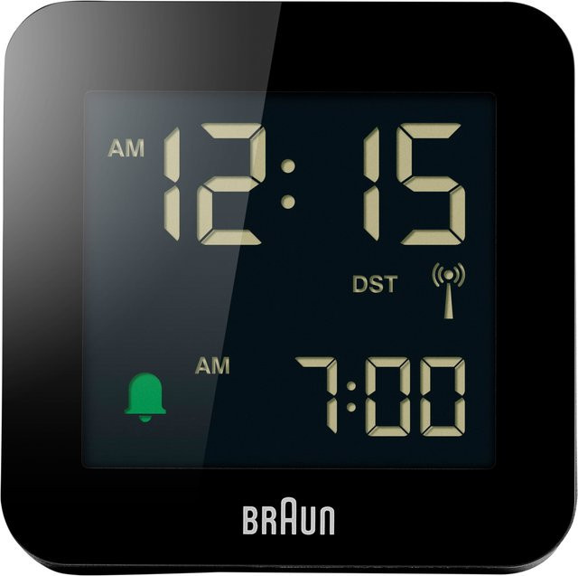Braun Digitaler Funk-Wecker in Schwarz - Bild 1