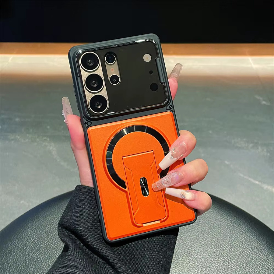 Magnetische Hülle mit unsichtbarem Ständer und Linsenschutz für Samsung Galaxy S26 S25 S24 S23 Ultra A57 A56 A37 A36 A27 A26 A17 A16 in Rot - Bild 4
