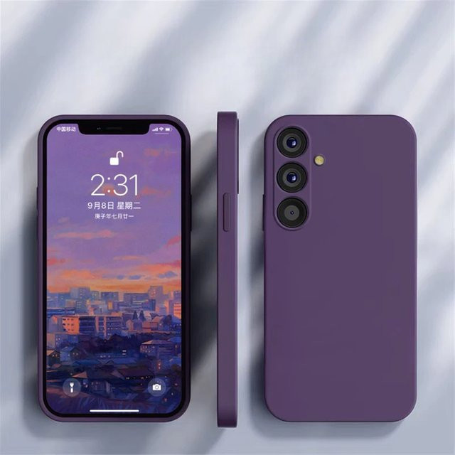 Luxuriöse Sandgestrahlte TPU-Handyhülle für Samsung Galaxy mit Hautgefühl-Optik in Schwarz oder Lila - Bild 1