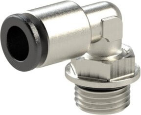 Riegler L-Steckverschraubung click-clock drehbar G 1/2 außen Durchmesser 10 mm aus Messing vernickelt in Silber - Bild 1