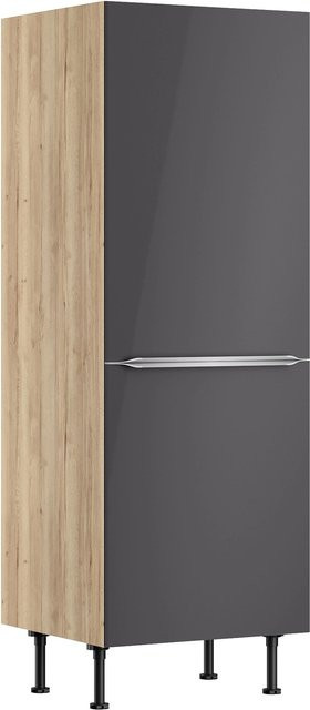Optifit Küchen-Midischrank Linus984 für Kühlschrank in Anthrazit-Wildeiche, Breite: 60 cm, Höhe: 176,6 cm, Tiefe: 58,4 cm - Bild 1
