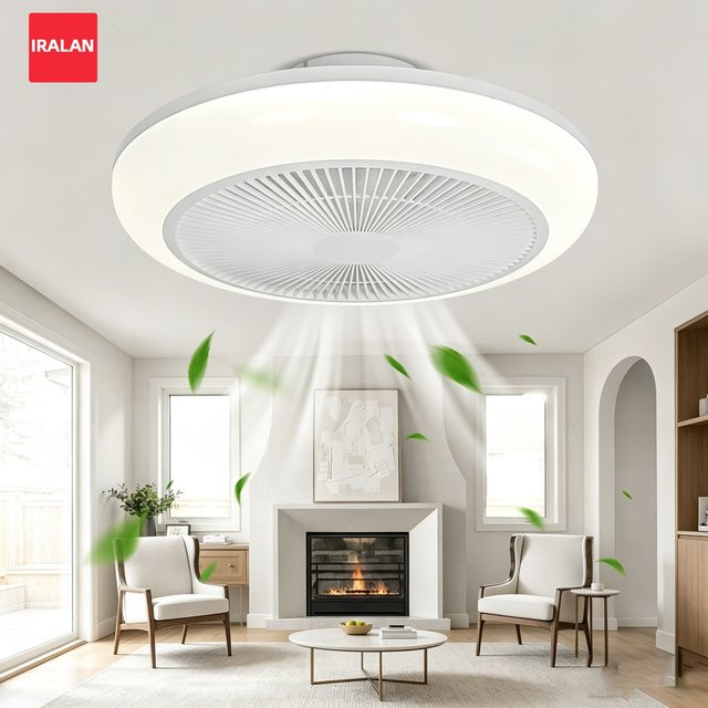 IRALAN Deckenventilator mit LED-Beleuchtung und Fernbedienung in Weiß - Bild 1
