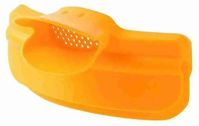 FEB.WIND Entenschnabel-Umleitungs-Mundstück aus Silikon für Suppen und Sieb, Auslaufsicherer Umleiter für Küchentöpfe in Gelb und Orange - Bild 1