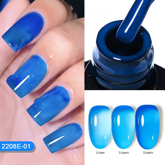 QAZIXU Gel Nagellack, Blau, Glänzend - Bild 1