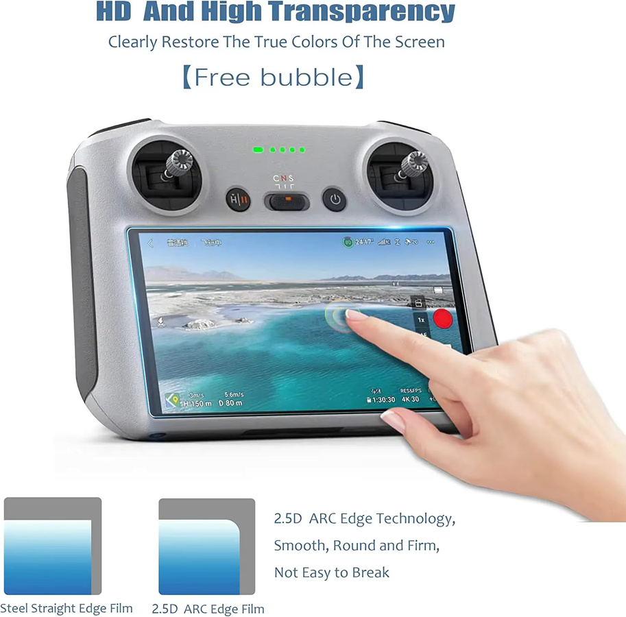 DJI Mini 3 Pro HD-Glas-Displayschutzfolie in Transparent für die RC-Fernbedienung - Bild 5