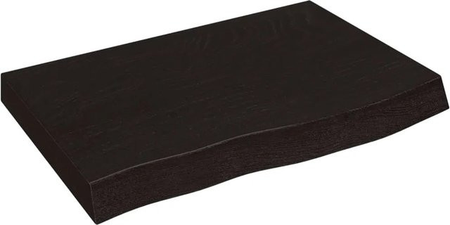 vidaXL Waschtischplatte aus Eichenholz in Grau, B/T/H: 60 x 50 x 4 cm - Bild 1