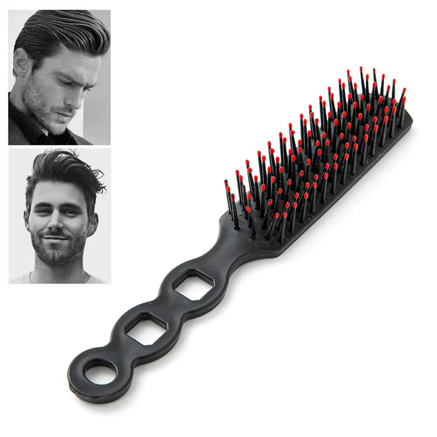 Schwarzer Haarstyling-Rippenkamm, Massagekamm, Lockenwicklerkamm - Bild 3