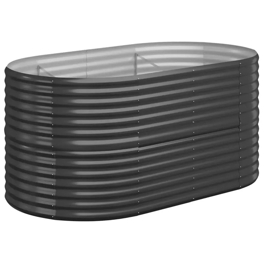 vidaXL Hochbeet aus pulverbeschichtetem Stahl in Anthrazit, B/T/H: 152 x 80 x 68 cm - Bild 2