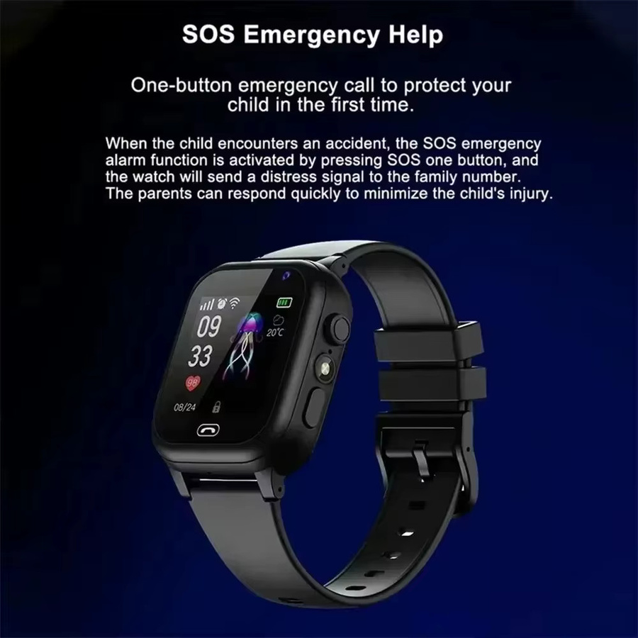 Lenovo 2027 5G Kinder-Smartwatch mit GPS, SOS-Funktion, Videoanruf und Kamera, wasserdicht, in Schwarz oder Pink - Bild 4