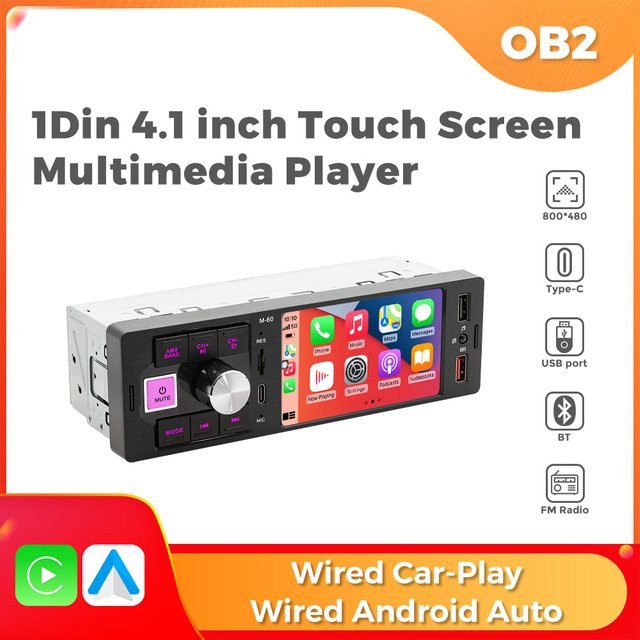 MEKEDE 4,1 Zoll HD Auto-MP5-Player mit Bluetooth, FM, USB und AUX in Schwarz - Bild 1