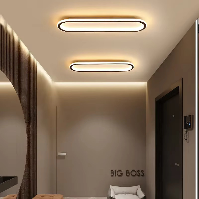 DAMIASMIL Minimalistische LED Deckenleuchte in Weiß, Rechteckige Lineare Leuchte für Esszimmer und Flur - Bild 2