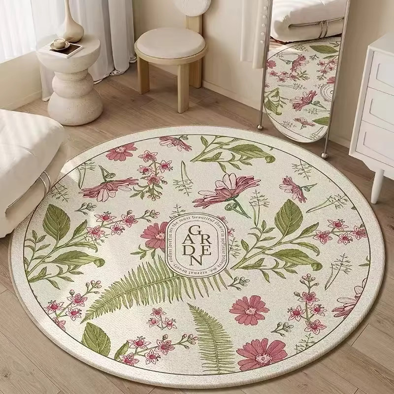 Vikama Rundteppich aus Imitations-Kaschmir in Beige für dein Schlafzimmer - Bild 1