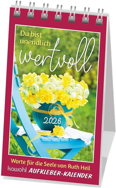 Aufstellkalender Du bist unendlich wertvoll 2026 vom Kawohl-Verlag in Multicolor - Bild 1