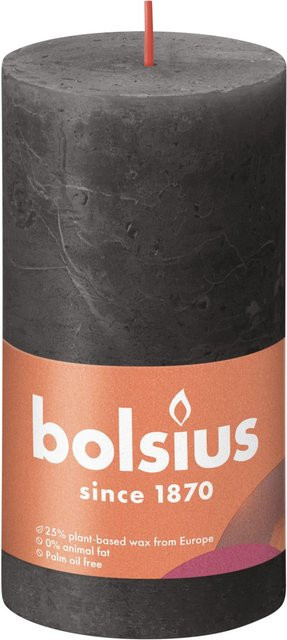 Bolsius Rustik-Kerze Shine in Stürmischem Grau, Durchmesser: 68 mm, Höhe: 130 mm - Bild 1