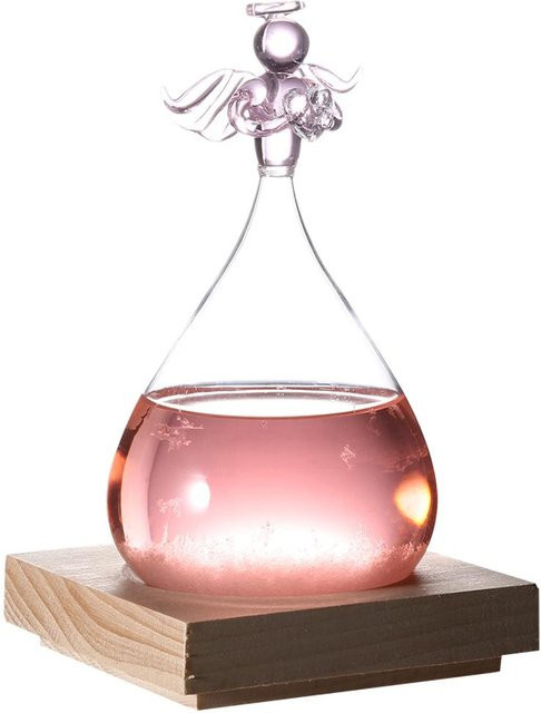 Engel Dekor Wettervorhersage Glasflasche mfySpace in Pink und Grau - Bild 1
