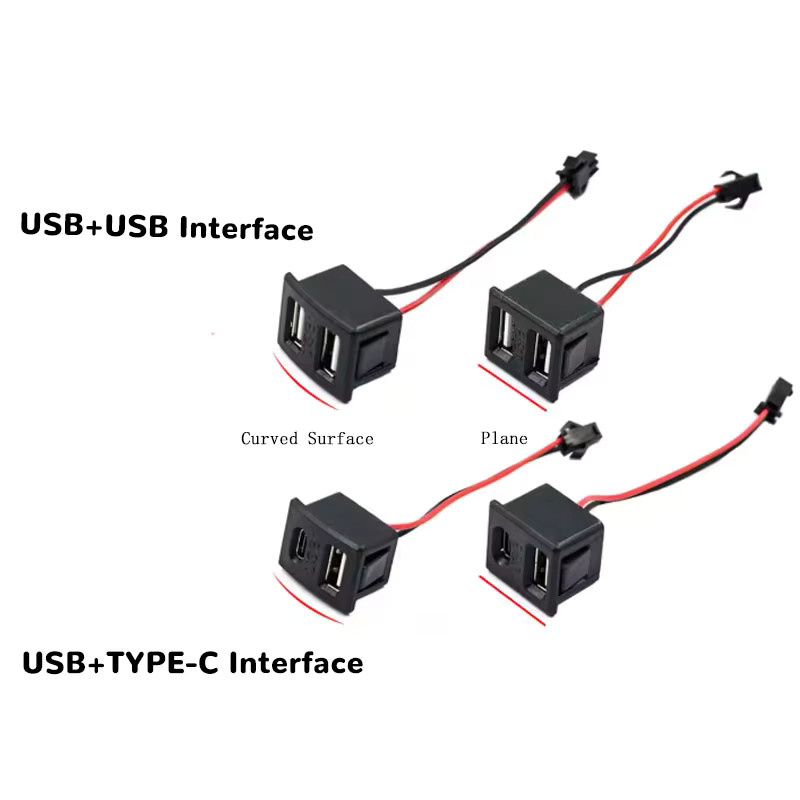 JCD DIY USB Typ-C Buchse und USB Ladebuchse Doppel Schicht in Schwarz - Bild 2