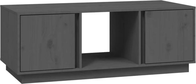 vidaXL Couchtisch aus massivem Kiefernholz in Grau mit rustikaler Optik, B/T/H: 110 x 50 x 40 cm - Bild 1